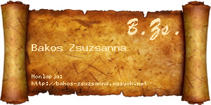 Bakos Zsuzsanna névjegykártya